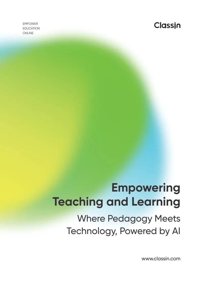 Cover of the ClassIn software handbook: Empowering Teaching and Learning.